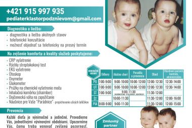 Oznam pediatrickej ambulancie